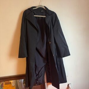 Cider Navy/Black Trench with Button Details
